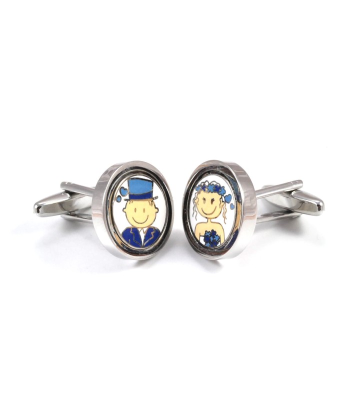 Gemelos Pareja de Novios Azul