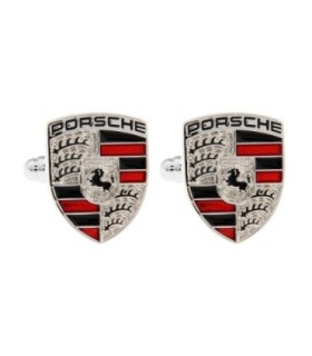 Gemelos Plateados para Camisa Porsche 18mm