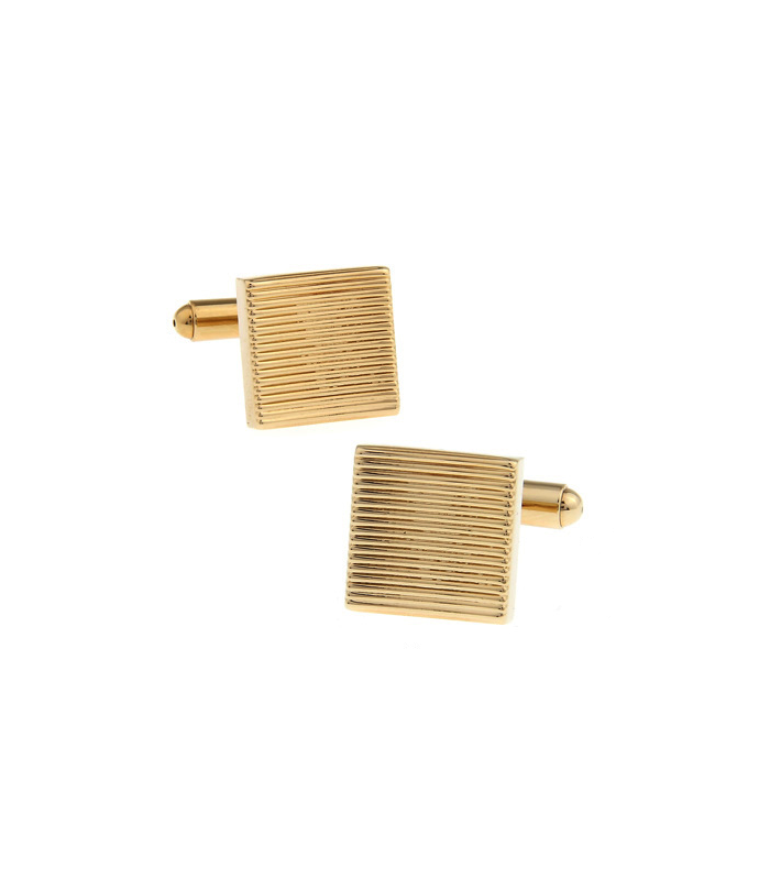 Gemelos Square Gold Oval Stripes