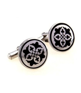 Gemelos Wedding Escudo Black and Steel