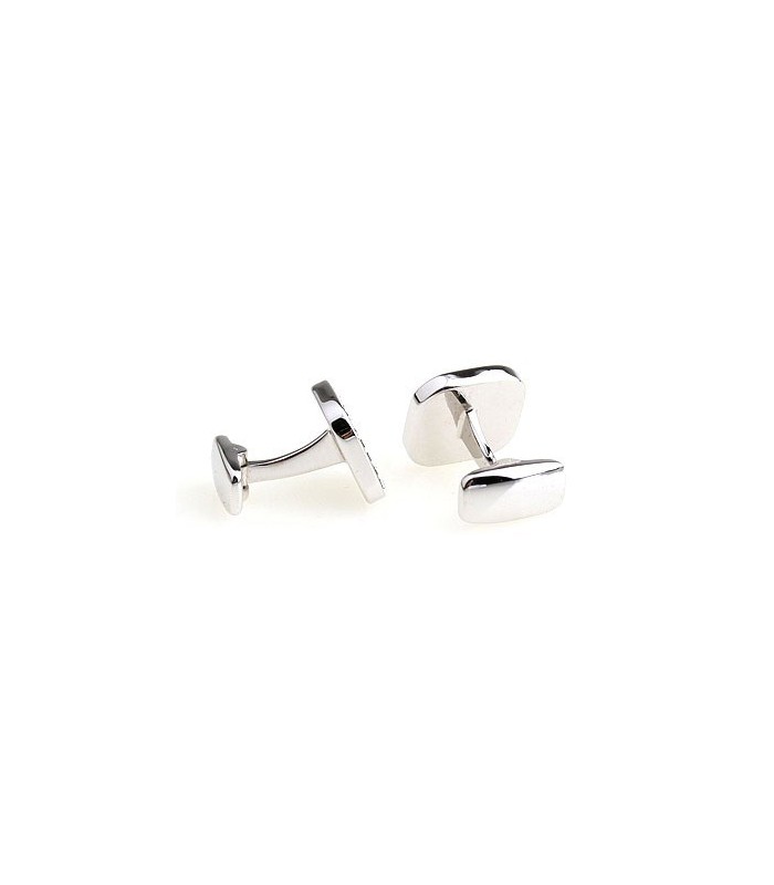 Gemelos White Stones in Black Cross