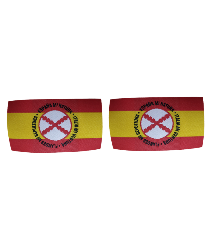 Pack 2 Parches Termoadhesivos Bandera España Lema Tercios de Flandes mod 2 8x4,5cm