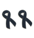 Pack 2 Pins de Solapa Lazo negro Black Ribbon mod 2 28x15mm