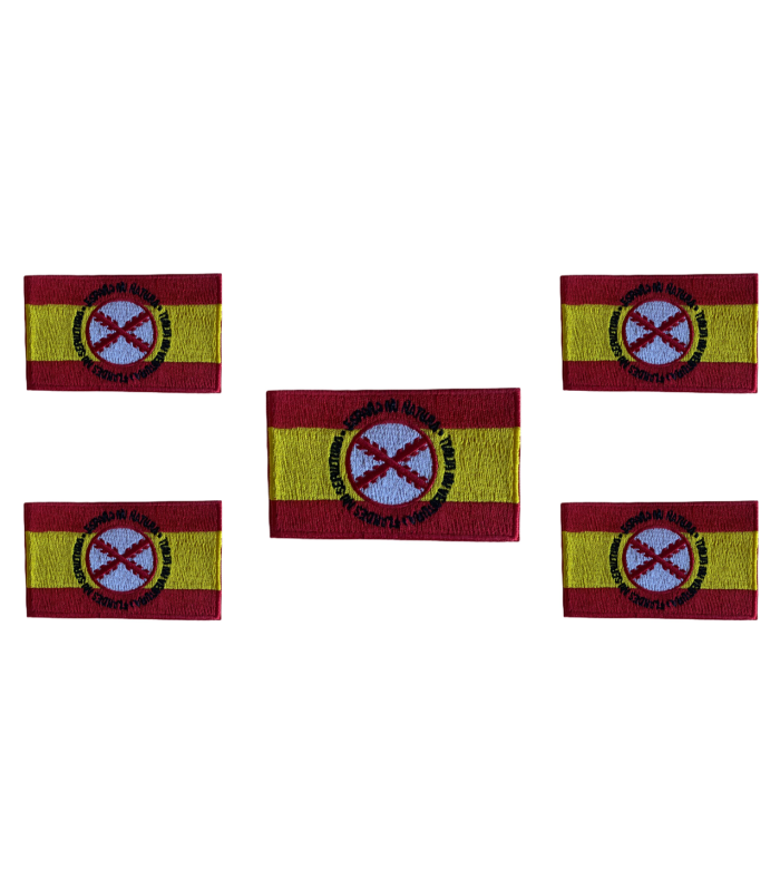 Pack 5 Parches Termoadhesivos Bandera España Lema Tercios de Flandes 8x5cm
