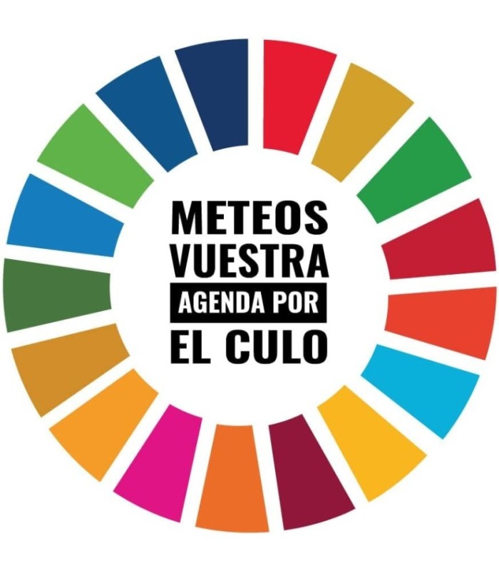 Pack 5 pegatinas  meteos vuestra agenda 2030 por el culo - 8cm