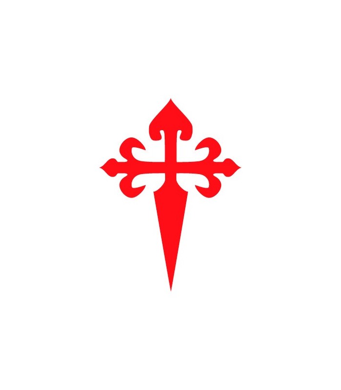 Pack 5 pegatinas Cruz de Santiago - 8x6cm.