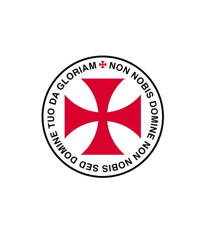 Pack de 5 pegatinas cruz templaria non nobis - 8cm