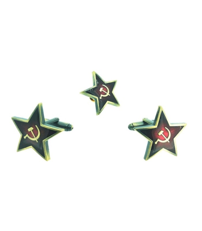 Pack Gemelos de Camisa y Pin Estrella Comunista