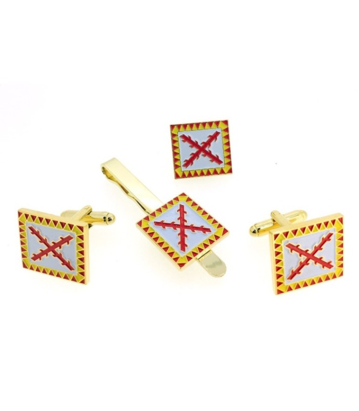 Pack Pasador de Corbata Gemelos de Camisa y Pin de Solapa ‪Bandera del Tercio de Infantería 1585 - 1700