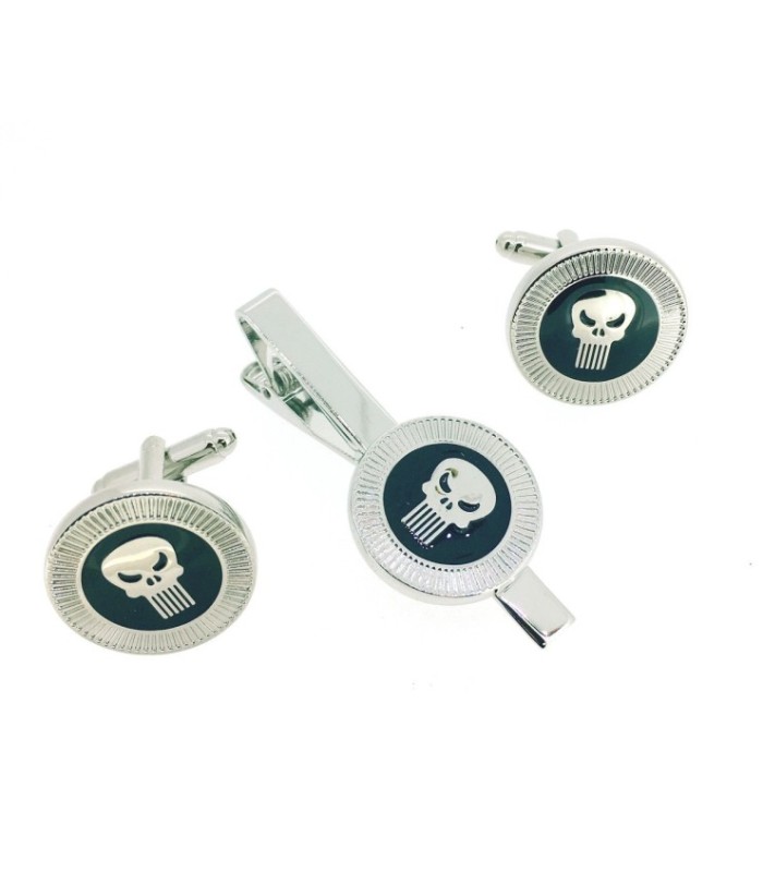 Pack Pasador de Corbata Gemelos para Camisa The Punisher El Castigador