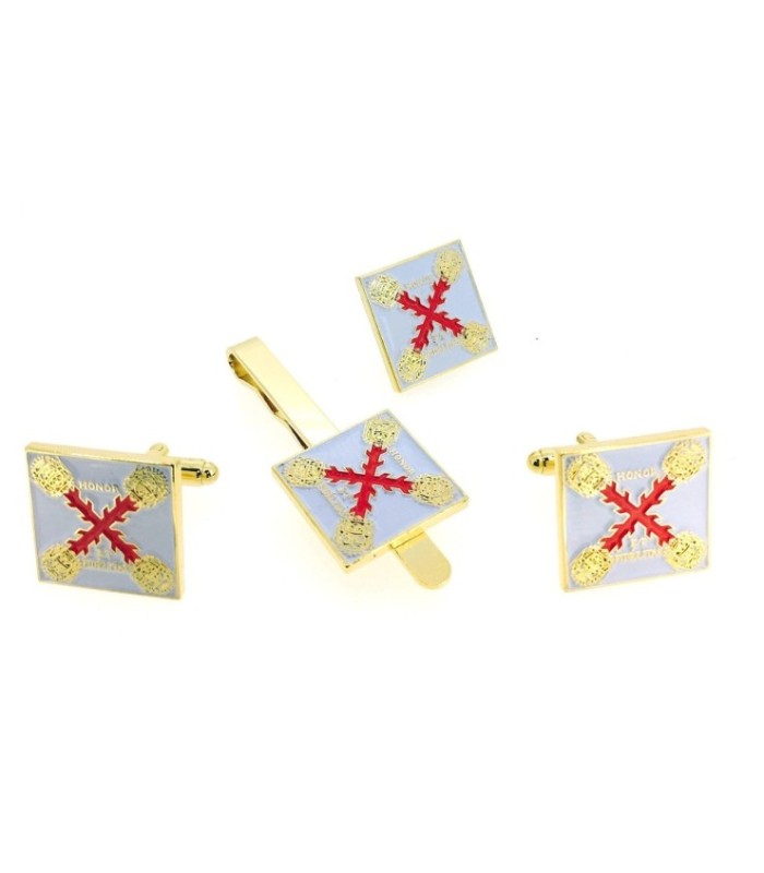 Pack Pasador de Corbata ‪gemelos y pin Bandera del Batallón del Regimiento de Infantería