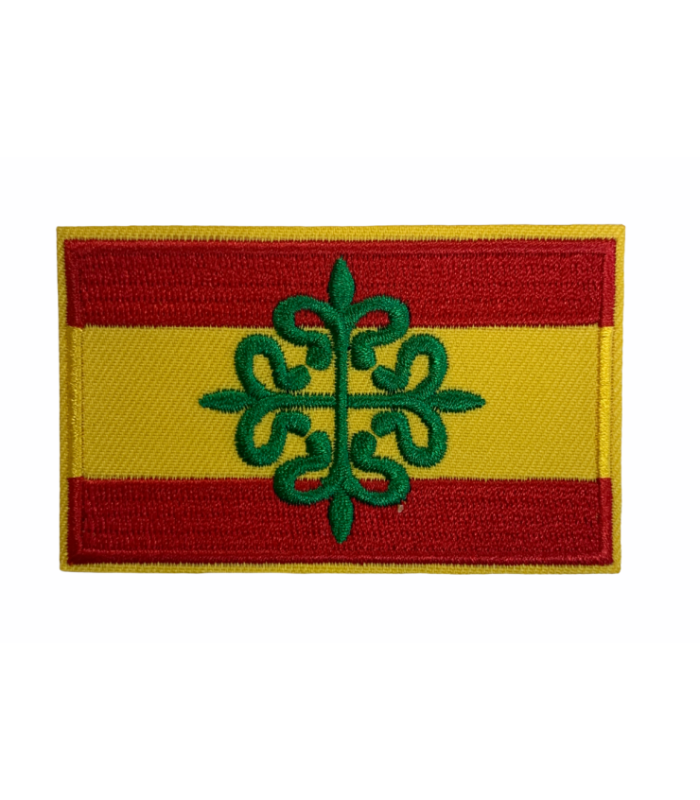 Parche Bandera de España Escudo del Regimiento de Caballería Alcántara 8x5 cm