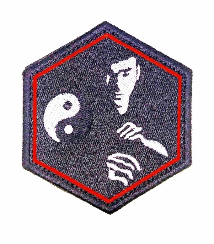 Parche Bordado Hook and Loop Bruce Lee 8,5x7,5 cm