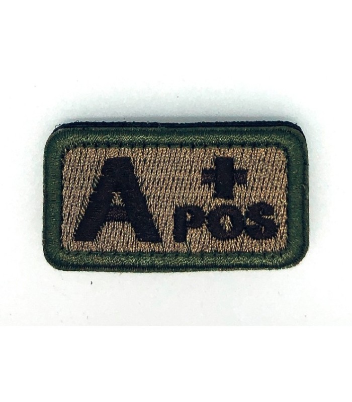 Parche Bordado Hook and Loop Grupo Sanguíneo A+ Modelo 3 5x2,5cm