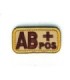 Parche Bordado Hook and Loop Grupo Sanguíneo AB+ 5x2,5cm