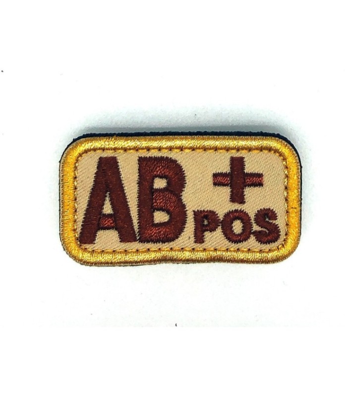 Parche Bordado Hook and Loop Grupo Sanguíneo AB+ 5x2,5cm