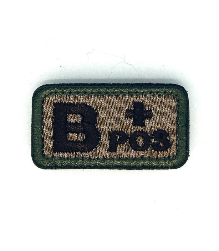 Parche Bordado Hook and Loop Grupo Sanguíneo B+ Modelo 3 5x2,5cm