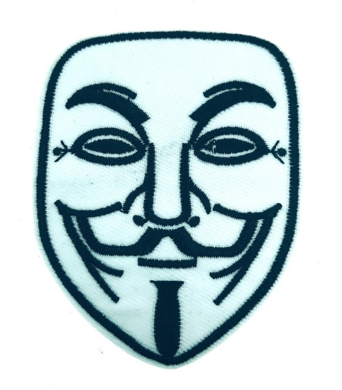 Parche Bordado Termoadhesivo Anonymous 8 cm