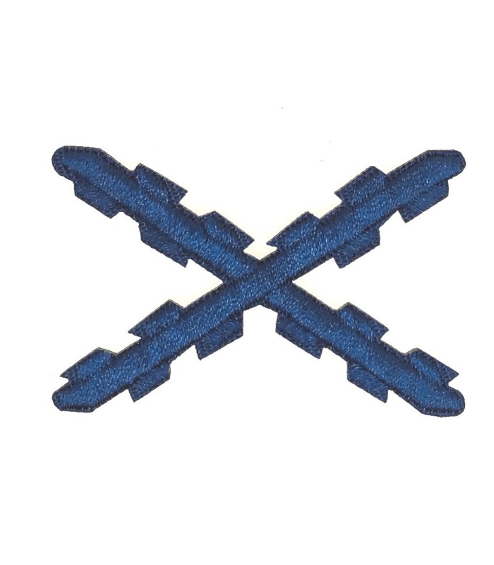 Parche Bordado Termoadhesivo Aspa Borgoña Azul 5,2x3,4 cm