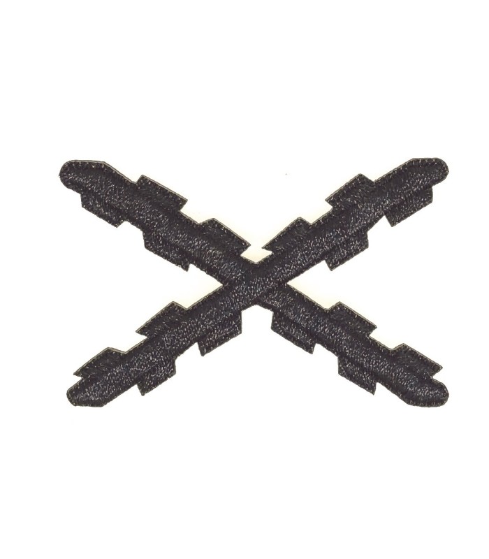 Parche Bordado Termoadhesivo Aspa Borgoña Negro 5,2x3,4 cm