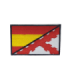 Parche Bordado Termoadhesivo Bandera España Cruz Borgoña Recreación Histórica-Réplica Militar