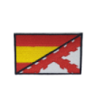 Parche Bordado Termoadhesivo Bandera España Cruz Borgoña Recreación Histórica-Réplica Militar