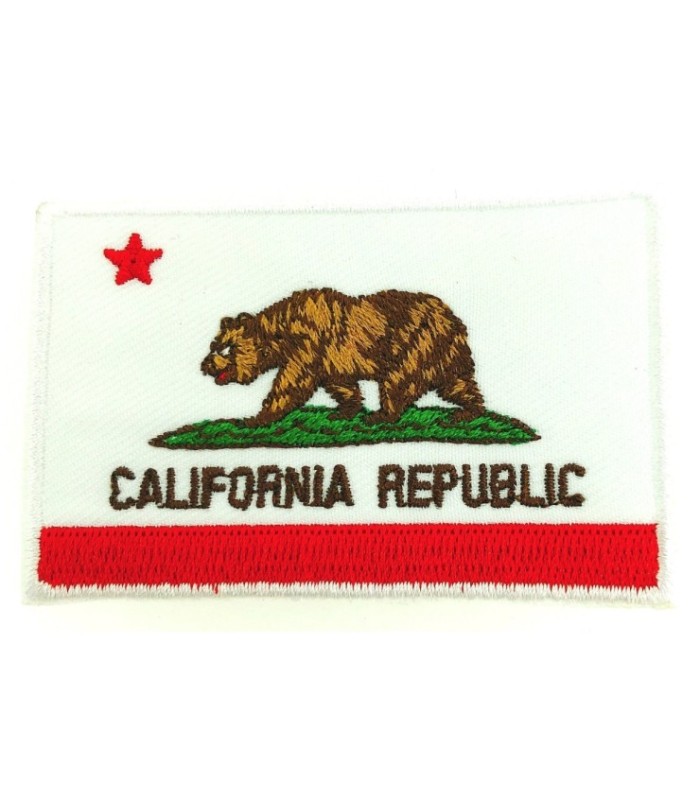 Parche Bordado Termoadhesivo de la Bandera de California Republic 7cm
