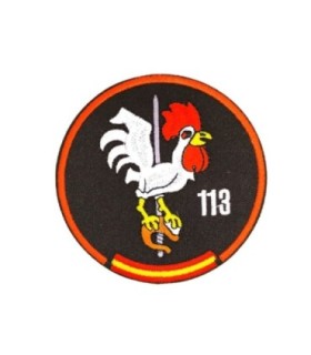 Parche Bordado Termoadhesivo Escuadron de Caza 113 8cm