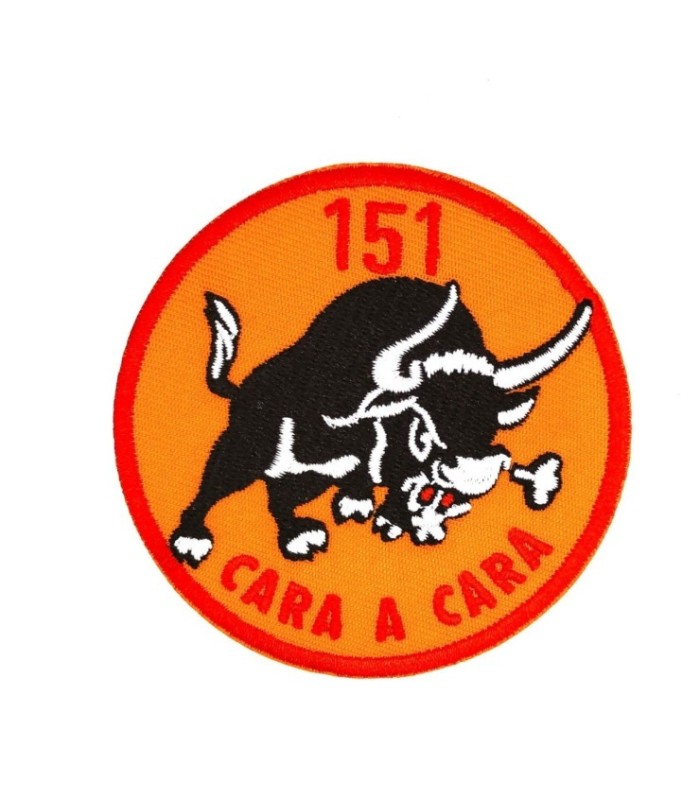 Parche Bordado Termoadhesivo Escuadron de Caza 151  Cara a Cara  8cm