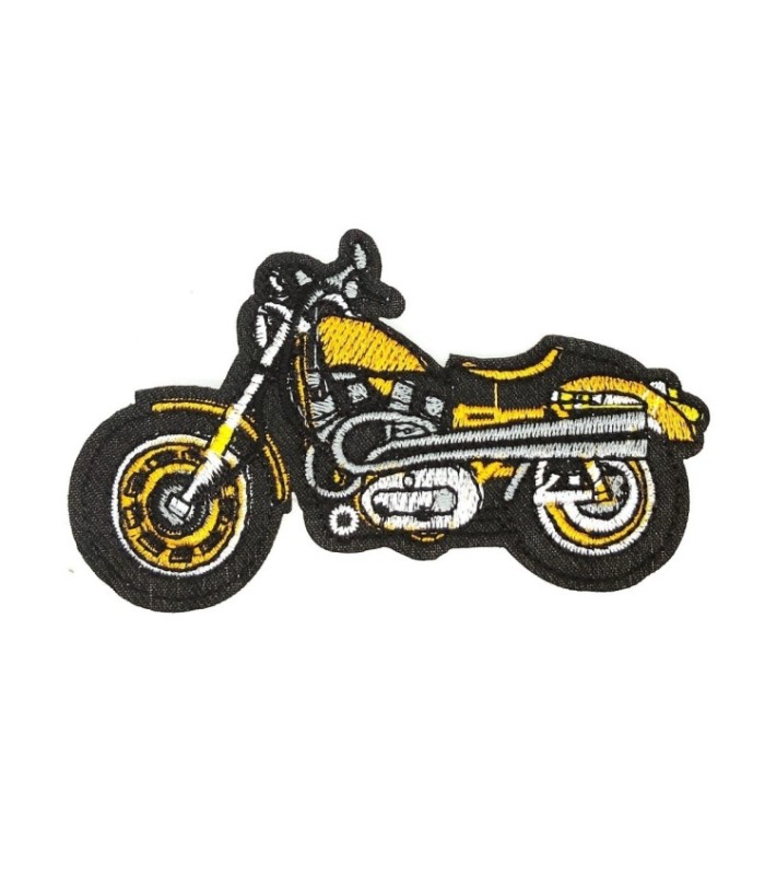 Parche Bordado Termoadhesivo Harley Davidson Amarilla 9,5x5cm