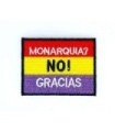 Parche Bordado Termoadhesivo Monarquia? No Gracias 6x4,5cm