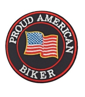 Parche Bordado Termoadhesivo Proud American Biker 9 cm