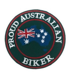 Parche Bordado Termoadhesivo Proud Australian Biker 7cm
