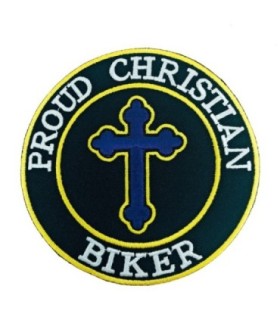 Parche Bordado Termoadhesivo Proud Christian Biker 9 cm