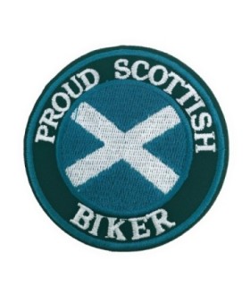 Parche Bordado Termoadhesivo Proud Scottish Biker 7cm