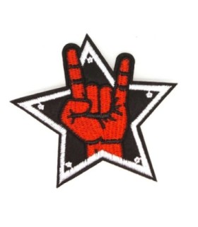 Parche Bordado Termoadhesivo Saludo Heavy 8x4cm