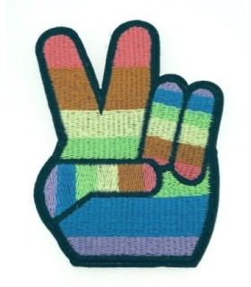 Parche Bordado Termoadhesivo Símbolo de la Victoria Multicolor 10 cm