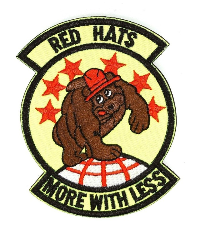 Parche Bordado U.S Air Force Red Hats More With Less 8cm