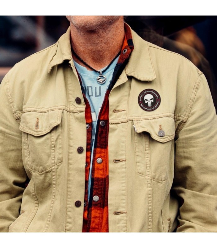 Parche de Goma Hook and Loop Calavera Punisher - 8 x 8 cm