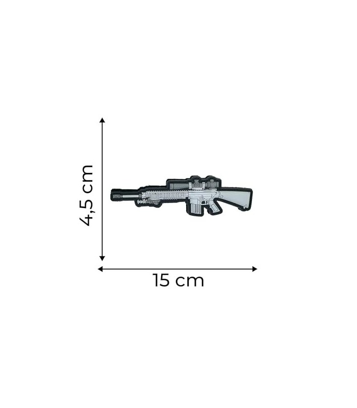 Parche de Goma Hook and Loop Fusil Francotirador Blanco - 15x4,5 cm