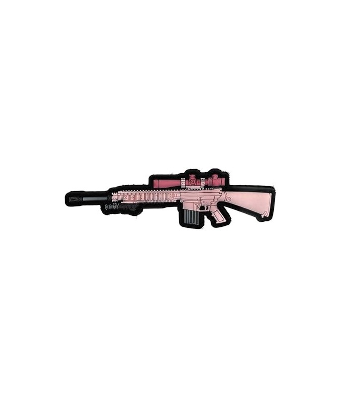 Parche de Goma Hook and Loop Fusil Francotirador Rosa - 14,5x4,5 cm