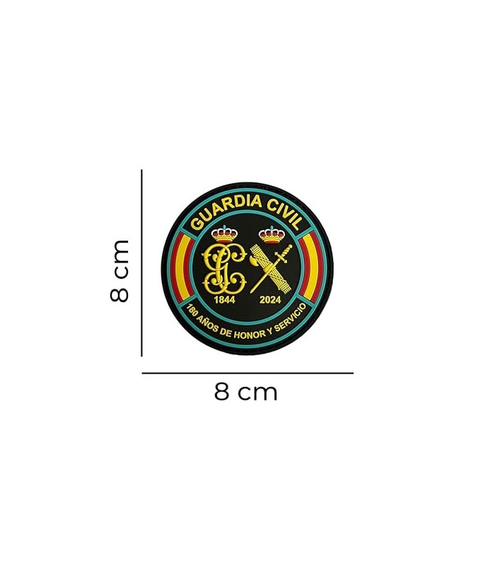Parche de Goma Hook and Loop Guardia Civil Española 180 Aniversario - 8 x 8 cm