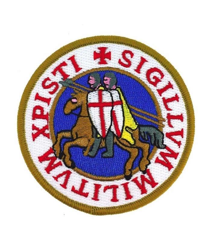 Parche del Sello de los caballeros templarios Xpisti Sigillum Militum 7 cm
