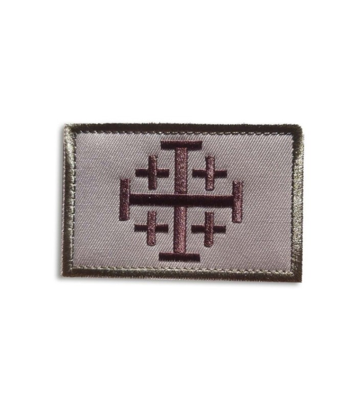 Parche Hook and Loop Cruz de Jerusalén – Parches Templarios - 8x5cm