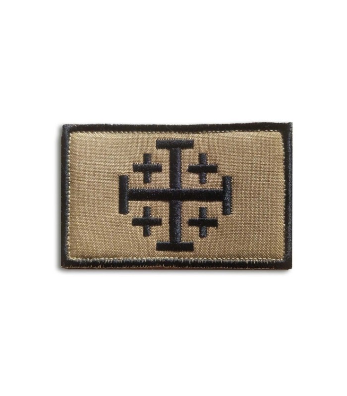 Parche Hook and Loop Cruz de Jerusalén – Parches Templarios - 8x5cm