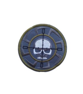 Parche Hook and loop Kolovrat con Calavera en color Gris 8cm