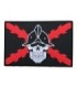 Parche Hook and Loop PVC Bandera Aspa Borgoña con Tercio Calavera - Gemelolandia