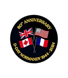 Parche PVC Hook and Loop 80 Aniversario D-Day con Banderas 8cm