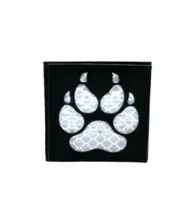 Parche Reflectante Hook and Loop Bear Paw Blanco y Negro - 5x5 cm