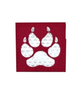 Parche Reflectante Hook and Loop Bear Paw Blanco y Rojo 5x5 -